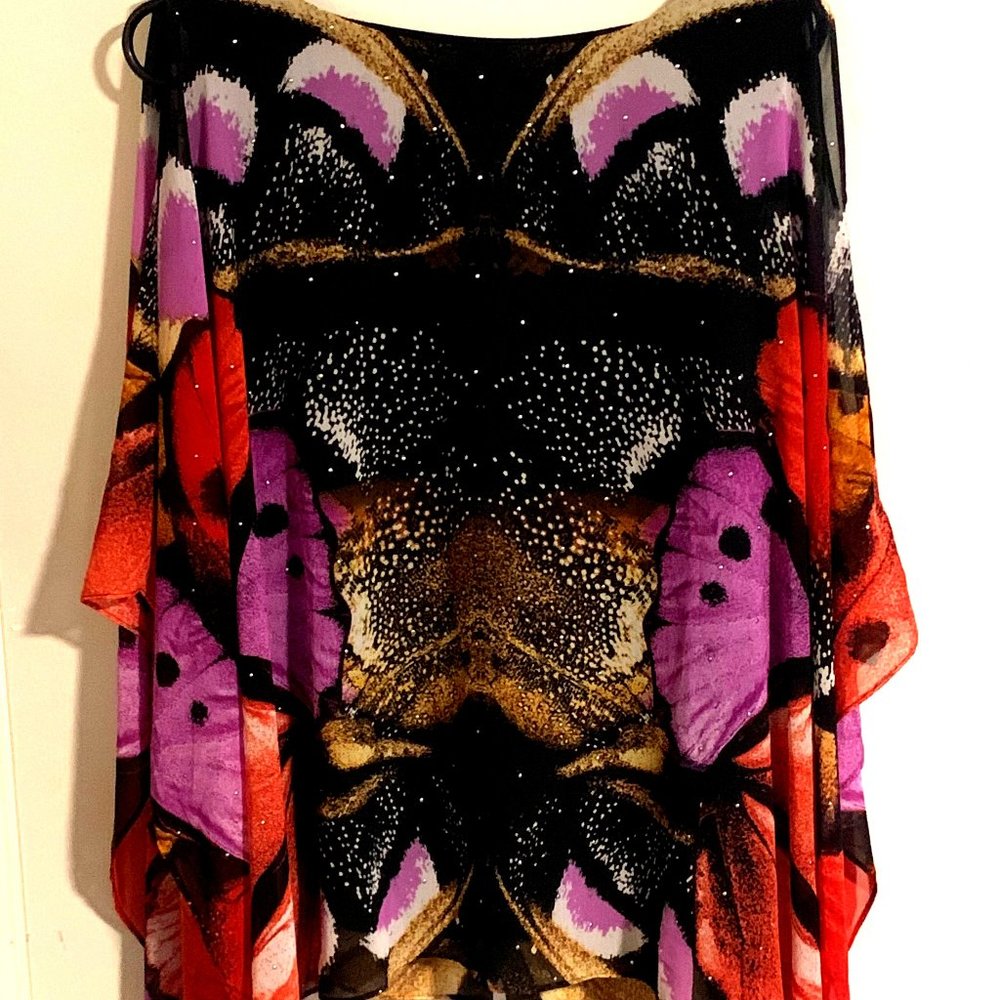Sheer Butterfly Print Blouse